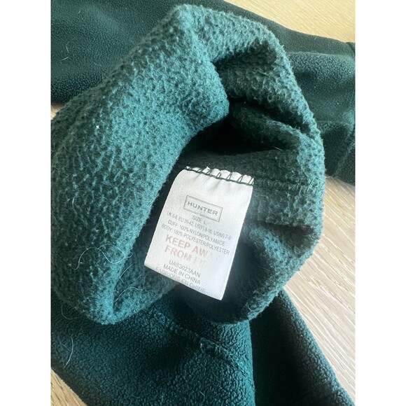 Hunter: Original Tall Teal Blue Rain Boots w/ Knit Fleece Boot Socks (L): Size 6 - Picture 8 of 9